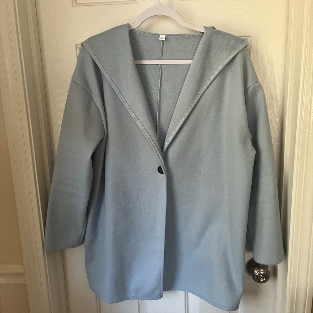 Light Blue Women’s Hooded Coat